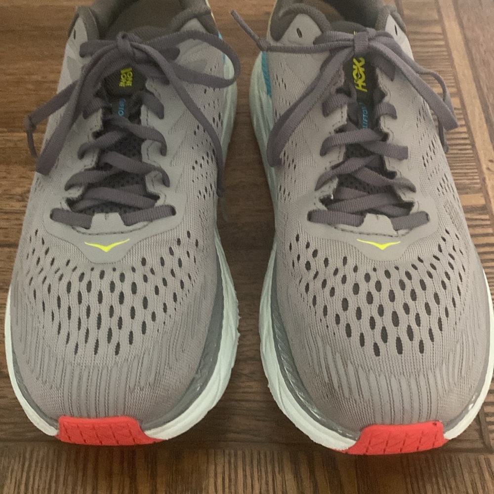 Hoka One One Mens Clifton 7 Gray Running Shoes EUC Size 9.5 - Picture 9 of 10